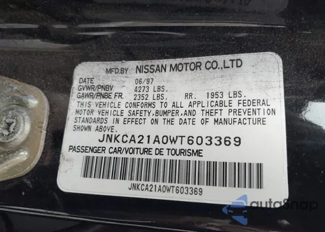 1998 Infiniti I30 Standard/Touring from USA, damaged, VIN JNKCA21A0WT603369